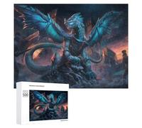 500 PCS Puzzles pour Adolescents Dragon Vs. Warriors Epic Battle Scene Puzzles pour Adultes Jouets Anti-Stress Défi Difficile Cadeaux Et Anniversaires Uniques 500 PCS