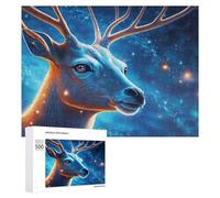 500 PCS Puzzles pour Adolescents Enchanted Deer in Starry Sky Puzzles pour Adultes Jouets Anti-Stress Défi Difficile Cadeaux Et Anniversaires Uniques 500 PCS