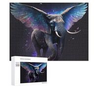 500 PCS Puzzles pour Adolescents Fantasy Elephant with Cosmic Wings Jeux De Puzzle Relaxants, Amusants Et Humoristiques : des Cadeaux d'anniversaire Et De Noël Uniques 500 PCS