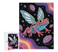 500 PCS Puzzles pour Adolescents Flying Frog in Space Puzzles pour Adultes Jeux Relaxants Assemblage De Motifs Interaction Parent-Enfant 500 PCS