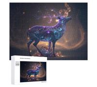 500 PCS Puzzles pour Adolescents Galactic Deer Cosmic Artwork -6 Jeux De Puzzle Relaxants, Amusants Et Humoristiques : des Cadeaux d'anniversaire Et De Noël Uniques 500 PCS