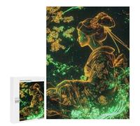 500 PCS Puzzles pour Adolescents Geisha Bloom Neon Japanese Cherry Blossom Puzzle, Jouet, Décoration Murale, Difficile, Original, Cadeaux d'anniversaire Et De Noël 500 PCS