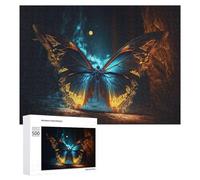 500 PCS Puzzles pour Adolescents Glowing Butterfly in Mystic Forest Jeux De Puzzle Relaxants, Amusants Et Humoristiques : des Cadeaux d'anniversaire Et De Noël Uniques 500 PCS