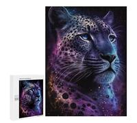 500 PCS Puzzles pour Adolescents Glowing Leopard Art Print-2 Puzzles pour Adultes - Jeu Difficile Et Stimulant À Compléter - Jouets De Jeu Stimulants 500 PCS