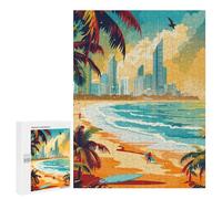 500 PCS Puzzles pour Adolescents Gold Coast Paradise Puzzles pour Adultes Jeux Relaxants Assemblage De Motifs Interaction Parent-Enfant 500 PCS