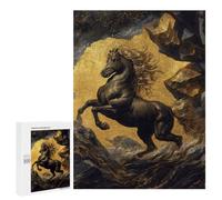 500 PCS Puzzles pour Adolescents Gold X Horse Puzzle, Jouet, Décoration Murale, Difficile, Original, Cadeaux d'anniversaire Et De Noël 500 PCS
