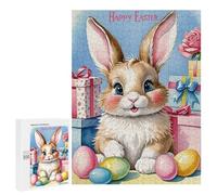 500 PCS Puzzles pour Adolescents Happy Easter Bunny Gifts Puzzle pour Adultes - Jeu Manuel - Défi Difficile - Idéal comme Cadeau 500 PCS