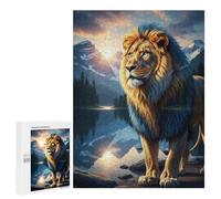 500 PCS Puzzles pour Adolescents Lion Mountain Landscape Sunset Puzzle, Jouet, Décoration Murale, Difficile, Original, Cadeaux d'anniversaire Et De Noël 500 PCS
