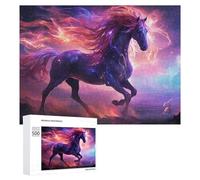 500 PCS Puzzles pour Adolescents Magical Fire Horse Fantasy Art Puzzles pour Adultes Jouets Anti-Stress Défi Difficile Cadeaux Et Anniversaires Uniques 500 PCS