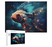 500 PCS Puzzles pour Adolescents Magical Glowing Fish in Space Puzzles pour Adultes Jouets Anti-Stress Défi Difficile Cadeaux Et Anniversaires Uniques 500 PCS