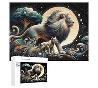 500 PCS Puzzles pour Adolescents Magical Lion Moon Artwork Puzzles pour Adultes, Jeu Familial D'analyse Et De Logique, Cadeaux Anti-Stress 500 PCS