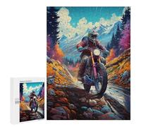 500 PCS Puzzles pour Adolescents Motorcycle Adventure in Mountains Jeux De Puzzle Relaxants, Amusants Et Humoristiques : des Cadeaux d'anniversaire Et De Noël Uniques 500 PCS