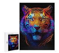 500 PCS Puzzles pour Adolescents Neon Tiger Art Print-3 Puzzles pour Adultes Assemblage De Motifs Stimule Le Cerveau Jeux Et Jouets Stimulants 500 PCS