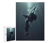 500 PCS Puzzles pour Adolescents Ocean Orca Whale Killer Puzzles pour Adultes Jeux Relaxants Assemblage De Motifs Interaction Parent-Enfant 500 PCS