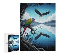 500 PCS Puzzles pour Adolescents Parrot and Eagles Lake Puzzle, Jouet, Décoration Murale, Difficile, Original, Cadeaux d'anniversaire Et De Noël 500 PCS