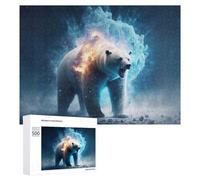 500 PCS Puzzles pour Adolescents Polar Bear Fire and Ice Jeux De Puzzle Relaxants, Amusants Et Humoristiques : des Cadeaux d'anniversaire Et De Noël Uniques 500 PCS