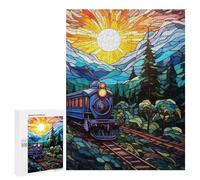 500 PCS Puzzles pour Adolescents Railway Art Train Journey Puzzle pour Adultes : Jeu De Rapidité Manuelle pour Anniversaire, Noël 500 PCS