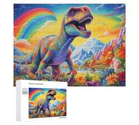 500 PCS Puzzles pour Adolescents Rainbow Dinosaur Paradise Puzzles pour Adultes, Jeu Familial D'analyse Et De Logique, Cadeaux Anti-Stress 500 PCS