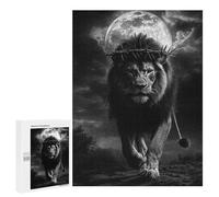 500 PCS Puzzles pour Adolescents Regal Lion Moonlit Majesty Puzzles pour Adultes Assemblage De Motifs Stimule Le Cerveau Jeux Et Jouets Stimulants 500 PCS