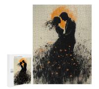 500 PCS Puzzles pour Adolescents Romantic Silhouette with Golden Glow and Wildflowers Puzzle, Jouet, Décoration Murale, Difficile, Original, Cadeaux d'anniversaire Et De Noël 500 PCS