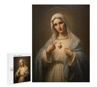 500 PCS Puzzles pour Adolescents Sacred Heart Virgin Mary Painting Puzzles pour Adultes - Jeu Difficile Et Stimulant À Compléter - Jouets De Jeu Stimulants 500 PCS