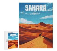 500 PCS Puzzles pour Adolescents Sahara Africa Desert Puzzle pour Adultes : Jeu De Rapidité Manuelle pour Anniversaire, Noël 500 PCS