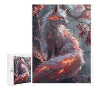 500 PCS Puzzles pour Adolescents Sakura Kitsune Fox Puzzle pour Adultes : Jeu De Rapidité Manuelle pour Anniversaire, Noël 500 PCS