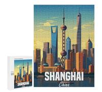 500 PCS Puzzles pour Adolescents Shanghai China Puzzle, Jouet, Décoration Murale, Difficile, Original, Cadeaux d'anniversaire Et De Noël 500 PCS