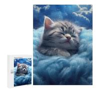 500 PCS Puzzles pour Adolescents Sleeping Cloud Kitten Puzzles pour Adultes Jouets Anti-Stress Défi Difficile Cadeaux Et Anniversaires Uniques 500 PCS