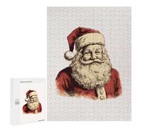 500 PCS Puzzles pour Adolescents Smiling Santa Claus Illustration Puzzle, Jouet, Décoration Murale, Difficile, Original, Cadeaux d'anniversaire Et De Noël 500 PCS