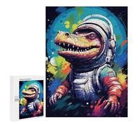 500 PCS Puzzles pour Adolescents Space Crocodile Astronaut Art Print -3 Puzzles pour Adultes - Jeu Difficile Et Stimulant À Compléter - Jouets De Jeu Stimulants 500 PCS