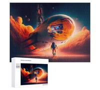 500 PCS Puzzles pour Adolescents Space Exploration Astronaut and Futuristic Ship Puzzles pour Adultes Jouets Anti-Stress Défi Difficile Cadeaux Et Anniversaires Uniques 500 PCS