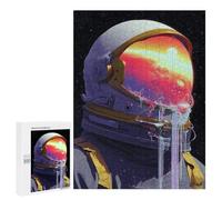 500 PCS Puzzles pour Adolescents Space Helmet with Planet Reflection -1 Puzzles pour Adultes - Jeu Difficile Et Stimulant À Compléter - Jouets De Jeu Stimulants 500 PCS