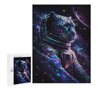 500 PCS Puzzles pour Adolescents Space Leopard Astronaut Art Print-2 Puzzles pour Adultes - Jeu Difficile Et Stimulant À Compléter - Jouets De Jeu Stimulants 500 PCS