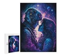 500 PCS Puzzles pour Adolescents Space Romance Astronaut and Woman in Starry Night Puzzles pour Adultes Assemblage De Motifs Stimule Le Cerveau Jeux Et Jouets Stimulants 500 PCS