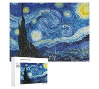 500 PCS Puzzles pour Adolescents Starry Night by Vincent Jeux De Puzzle Relaxants, Amusants Et Humoristiques : des Cadeaux d'anniversaire Et De Noël Uniques 500 PCS