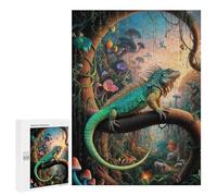500 PCS Puzzles pour Adolescents Surreal Iguana Safari Puzzle, Jouet, Décoration Murale, Difficile, Original, Cadeaux d'anniversaire Et De Noël 500 PCS