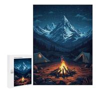 500 PCS Puzzles pour Adolescents The Mountain Campfire Under Stars Casse-têtes pour Adultes, Jeux De Réflexion, Analyse Et Logique, Cadeaux De Noël Et d'anniversaire 500 PCS