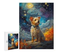 500 PCS Puzzles pour Adolescents Tibet Terrier Starry Night Puzzles pour Adultes Et Familles : Les Jeux Améliorent La Mémoire Et Stimulent Le Cerveau