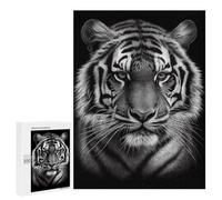 500 PCS Puzzles pour Adolescents Tiger Face Black and White Puzzles pour Adultes Jeux Relaxants Assemblage De Motifs Interaction Parent-Enfant 500 PCS