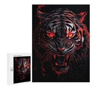500 PCS Puzzles pour Adolescents Tiger Red and Black Animal Puzzle, Jouet, Décoration Murale, Difficile, Original, Cadeaux d'anniversaire Et De Noël 500 PCS