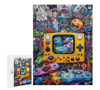 500 PCS Puzzles pour Adolescents Vibrant Retro Gaming Collage -7 Puzzles pour Adultes, Jeu Familial D'analyse Et De Logique, Cadeaux Anti-Stress 500 PCS