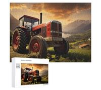 500 PCS Puzzles pour Adolescents Vintage Tractor in Mountainous Landscape Puzzles pour Adultes Jouets Anti-Stress Défi Difficile Cadeaux Et Anniversaires Uniques 500 PCS