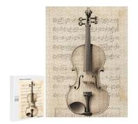 500 PCS Puzzles pour Adolescents Violin Sheet Music Puzzle pour Adultes : Jeu De Rapidité Manuelle pour Anniversaire, Noël 500 PCS