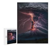 500 PCS Puzzles pour Adolescents Volcano Eruption with Lightning-2 Puzzles pour Adultes Et Familles : Les Jeux Améliorent La Mémoire Et Stimulent Le Cerveau