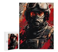 500 PCS Puzzles pour Adolescents Warrior in Gas Mask Puzzles pour Adultes Assemblage De Motifs Stimule Le Cerveau Jeux Et Jouets Stimulants 500 PCS