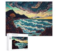 500 PCS Puzzles pour Adolescents Whimsical Coastal Sunset Puzzles pour Adultes, Jeu Familial D'analyse Et De Logique, Cadeaux Anti-Stress 500 PCS