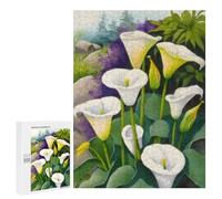 500 PCS Puzzles pour Adolescents White Calla Lily Flowers Puzzles pour Adultes - Jeu Difficile Et Stimulant À Compléter - Jouets De Jeu Stimulants 500 PCS