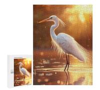 500 PCS Puzzles pour Adolescents White Heron at Sunset Casse-têtes pour Adultes, Jeux De Réflexion, Analyse Et Logique, Cadeaux De Noël Et d'anniversaire 500 PCS