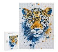 500 PCS Puzzles pour Adolescents Wildly Spotted Leopard Watercolor Puzzles pour Adultes Et Familles : Les Jeux Améliorent La Mémoire Et Stimulent Le Cerveau